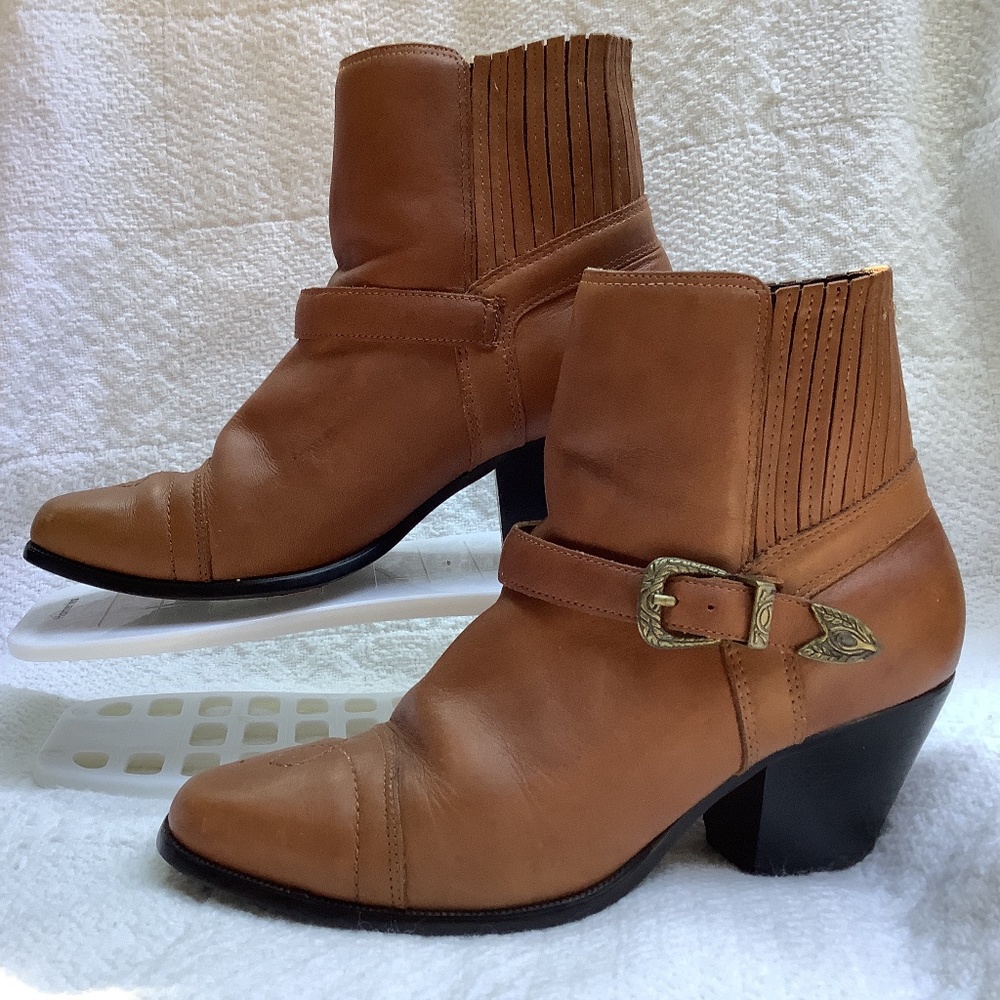 Dingo‎ ankle leather brown boot bootie cowgirl western